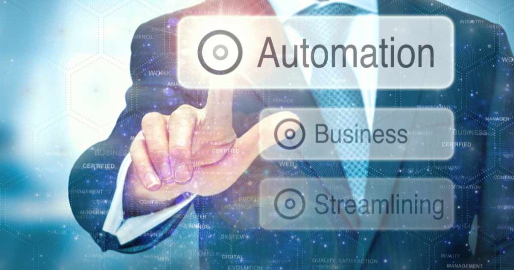 man clicking automation button
